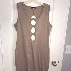 Plus size tank dress with cutouts